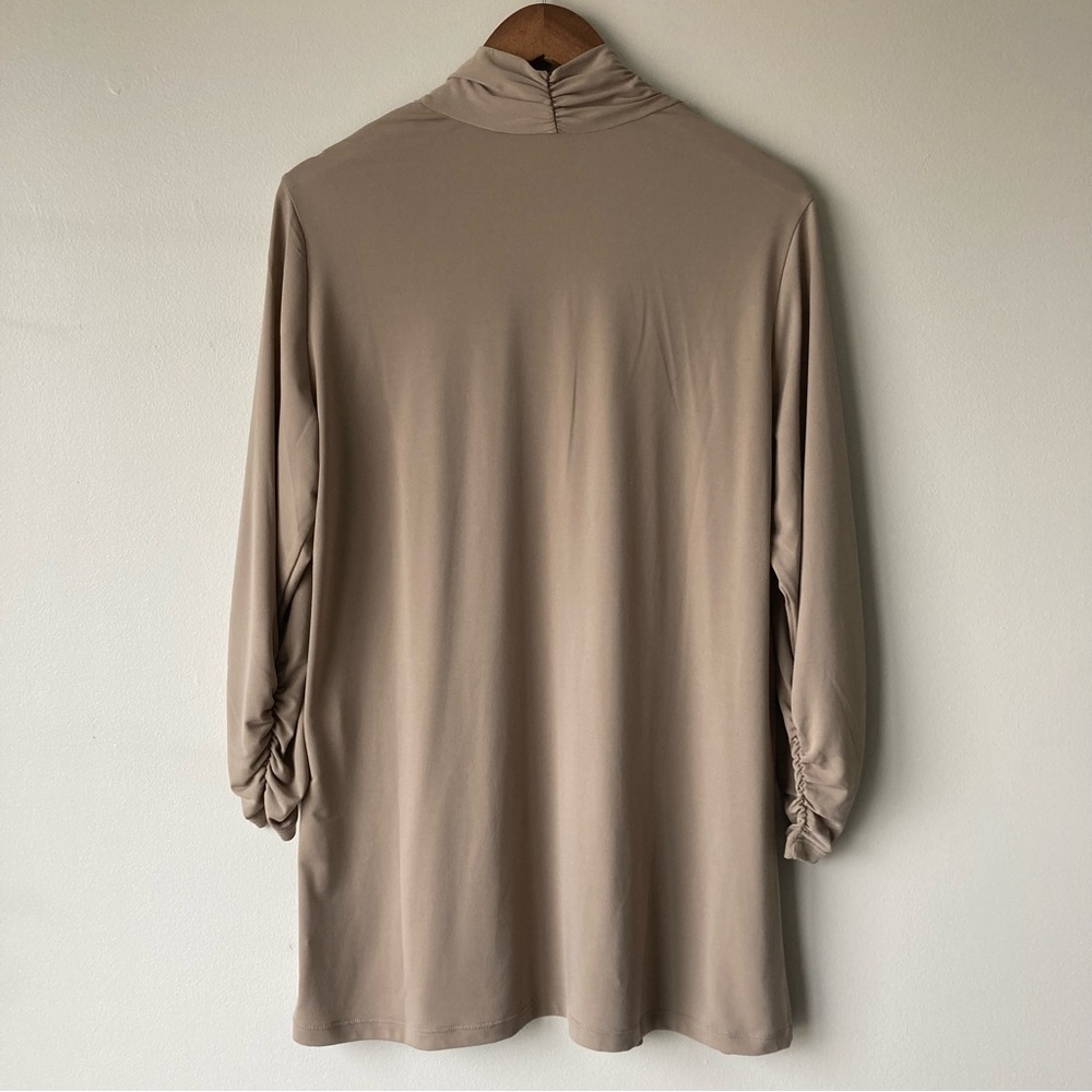 Susan Graver Beige Open Front Cardigan - Picture 2 of 6